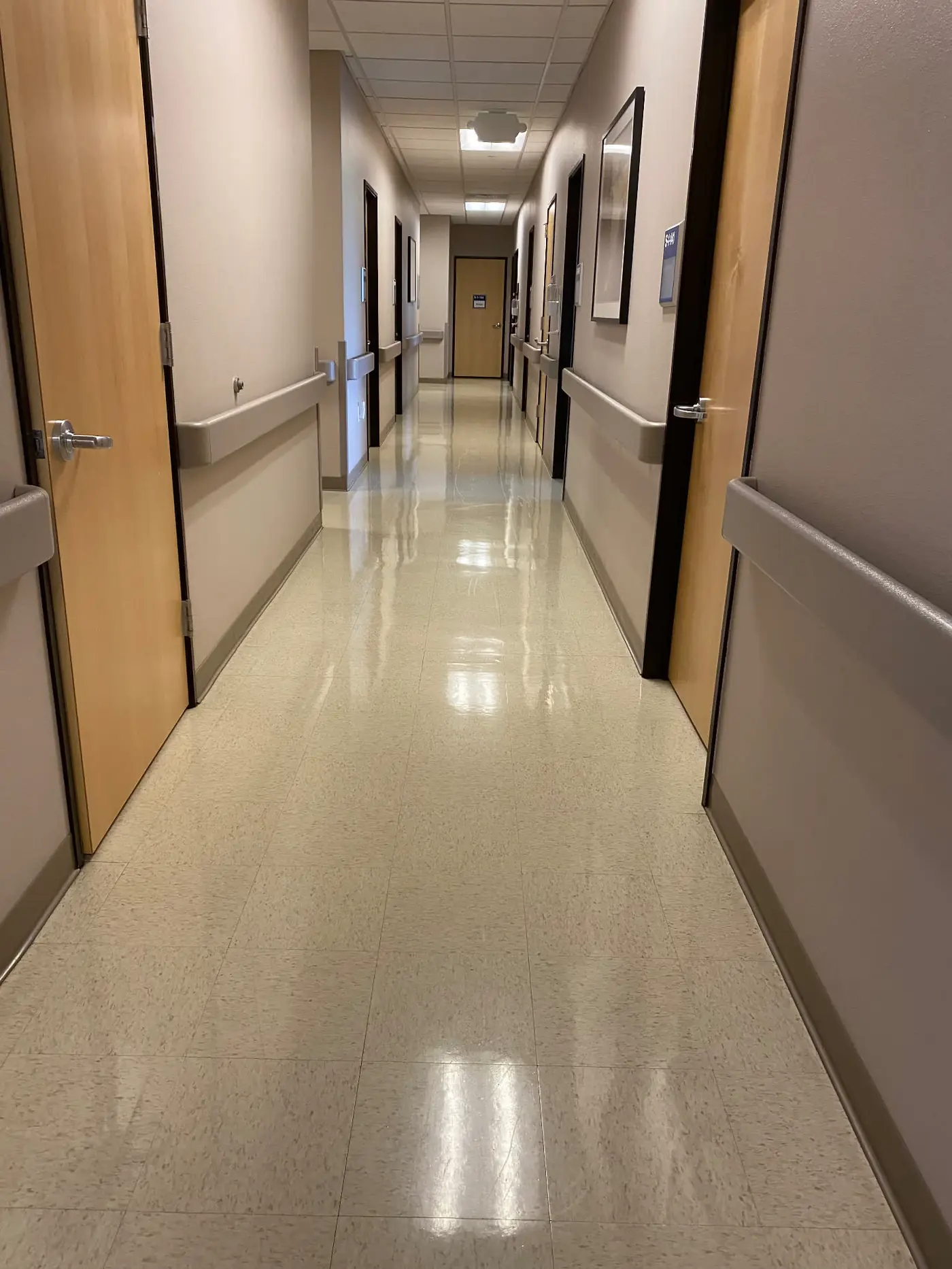Medical facility corridor sanitised by Prestige of Nevada
